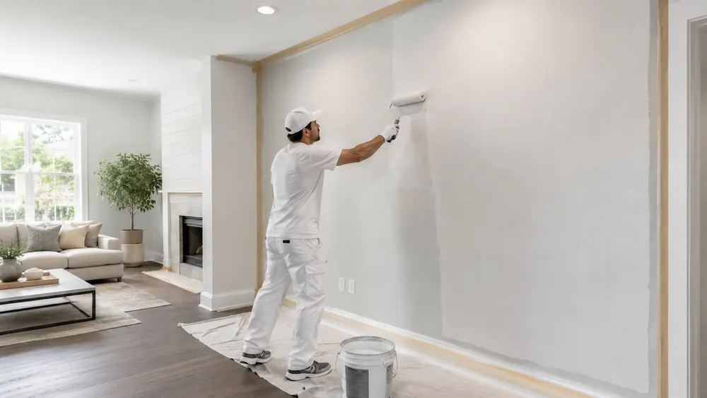 Binnenschilderwerk in moderne woonkamer